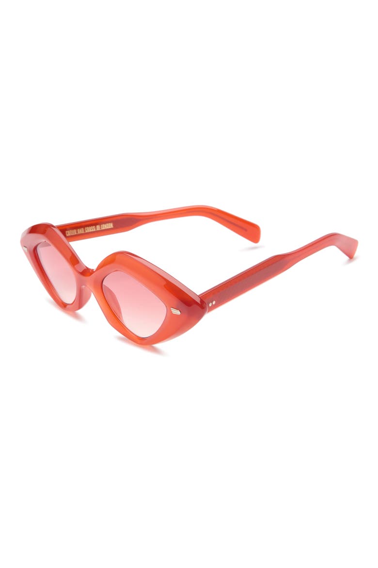 9126 Geometric Sunglasses, Main, color, TOMATO RED