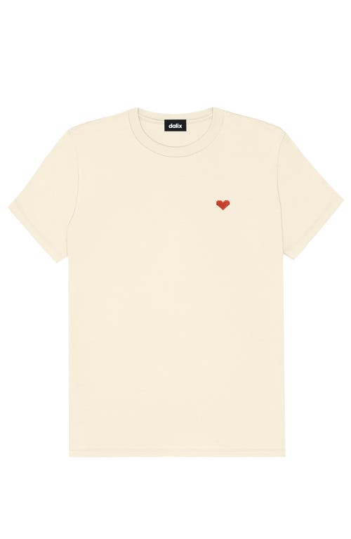 DALIX DALIX WOMENS PIXEL HEART JERSEY RELAXED TEE 