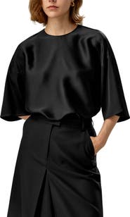 Lilysilk Relaxed Silk Crewneck Blouse