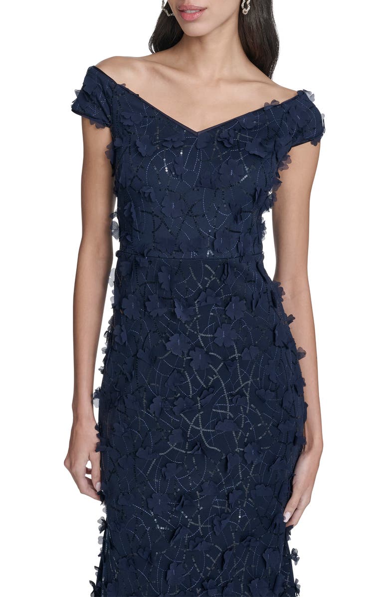 Eliza J Floral Appliqué Mermaid Gown, Alternate, color, 