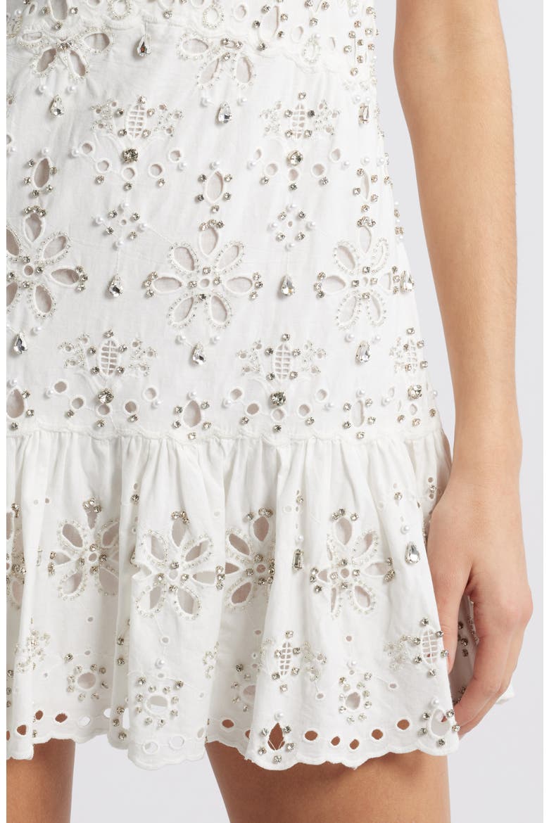 catana rhinestone cotton mini dress Catana Embellished Cotton Minidress (Women)