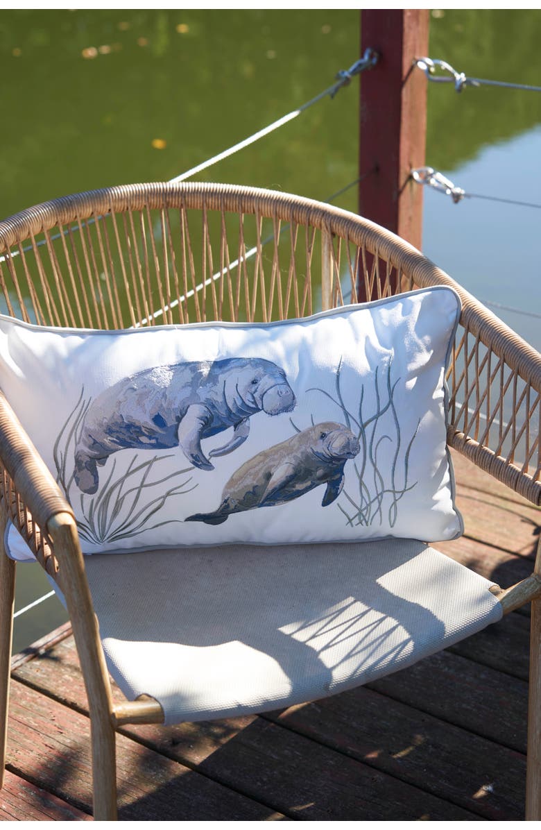 RightSide Designs Manatee Lumbar Pillow, Alternate, color, Gray