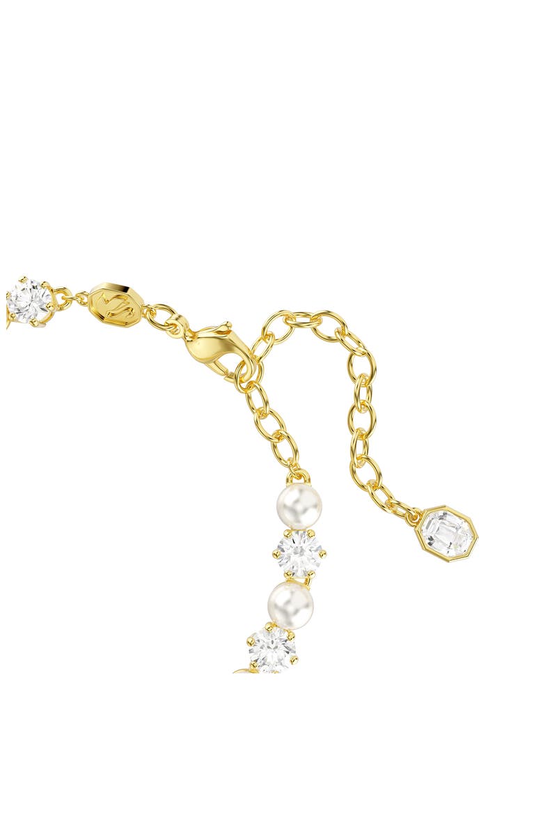 Matrix Crystal & Faux Pearl Tennis Bracelet, Alternate, color, WHITE/ GOLD