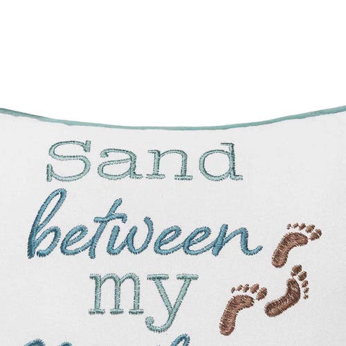 C & F Home C&f Home Sand Between My Mistletoes Christmas Throw Pillow, 10" X 10" In White