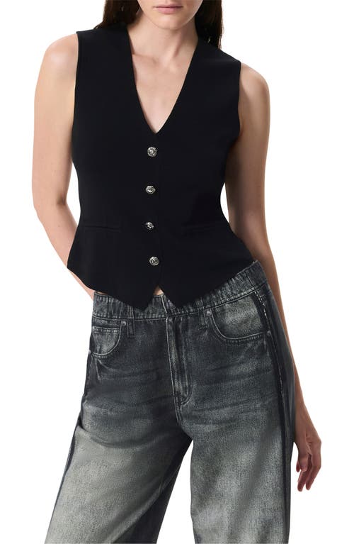 Rag & Bone Ella Merino Wool Blend Sweater Vest In Black