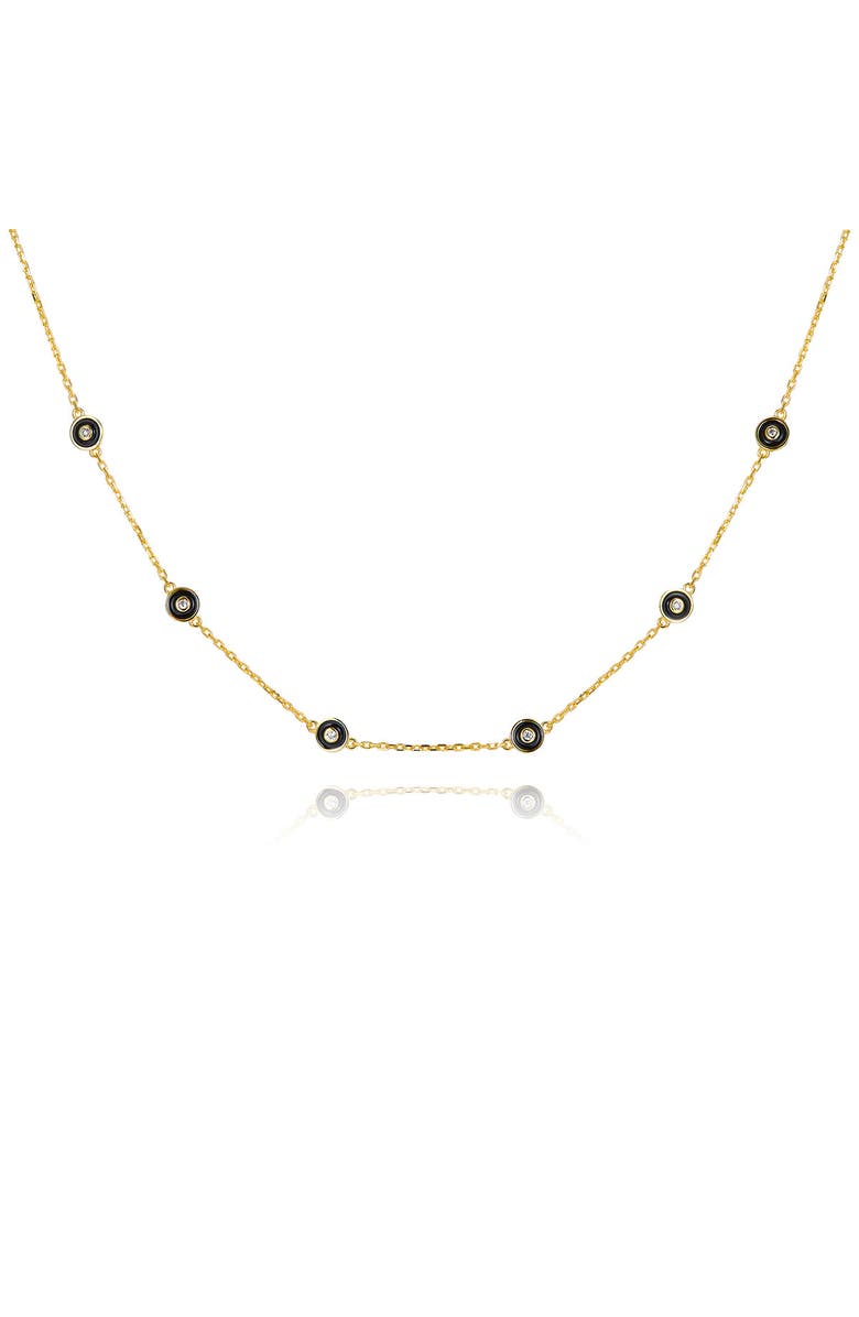 Anna Zuckerman Petit Bubble Necklace, Main, color, Black/Yellow Gold