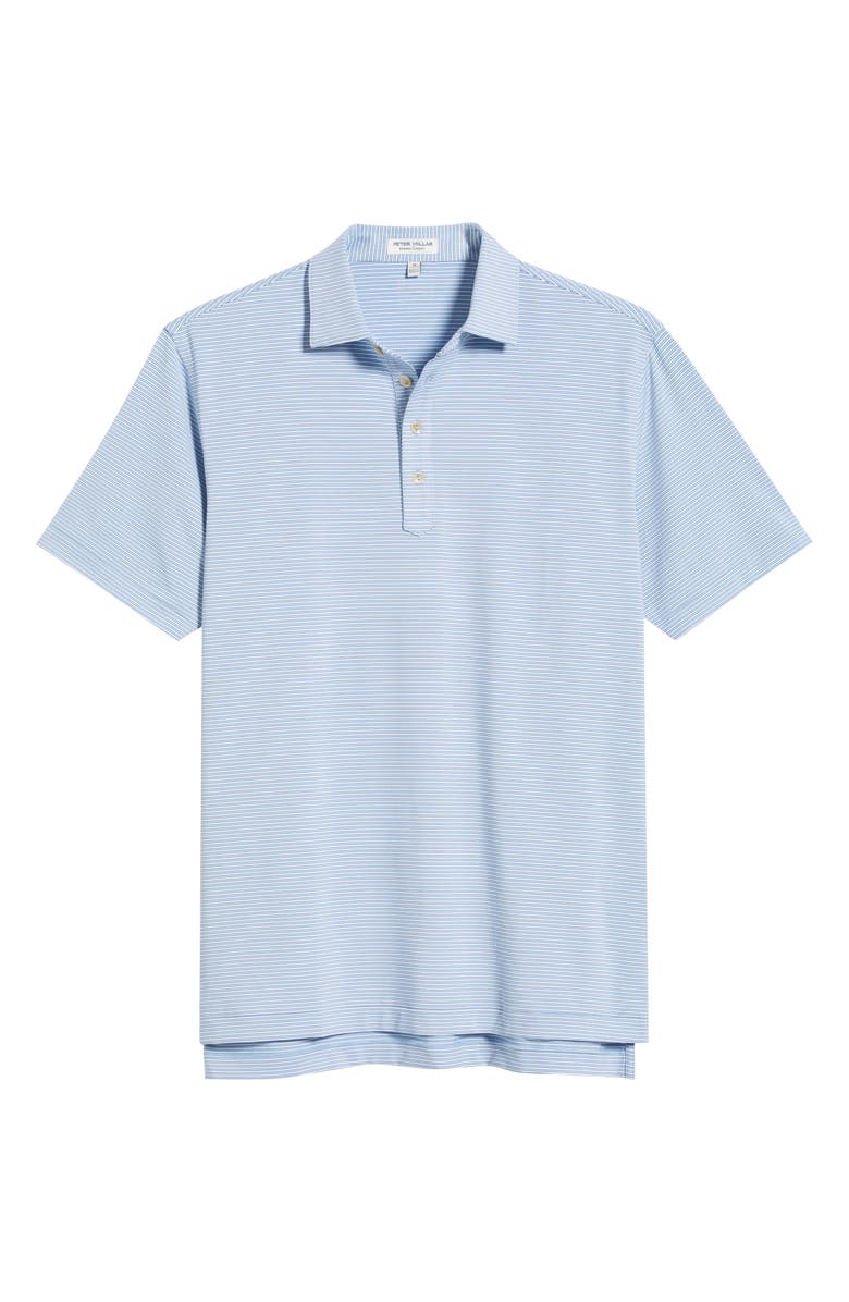 Peter Millar Lawson Stripe Performance Jersey Polo, Alternate, color, Cottage Blue