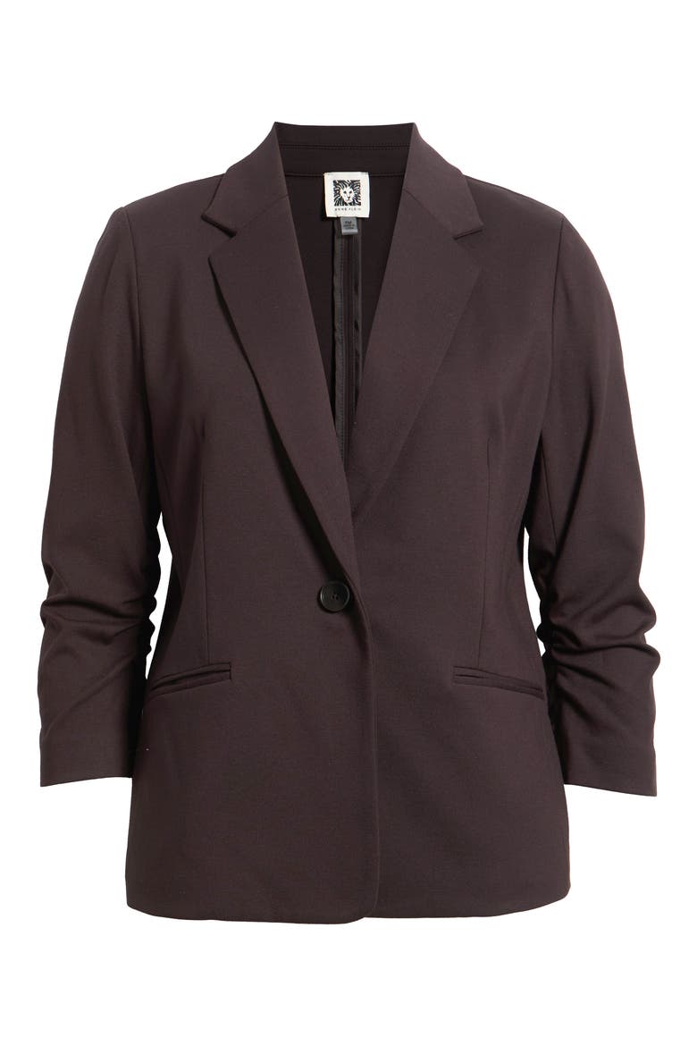 One Button Notch Collar Jacket, Alternate, color, DEEP MAHOGANY