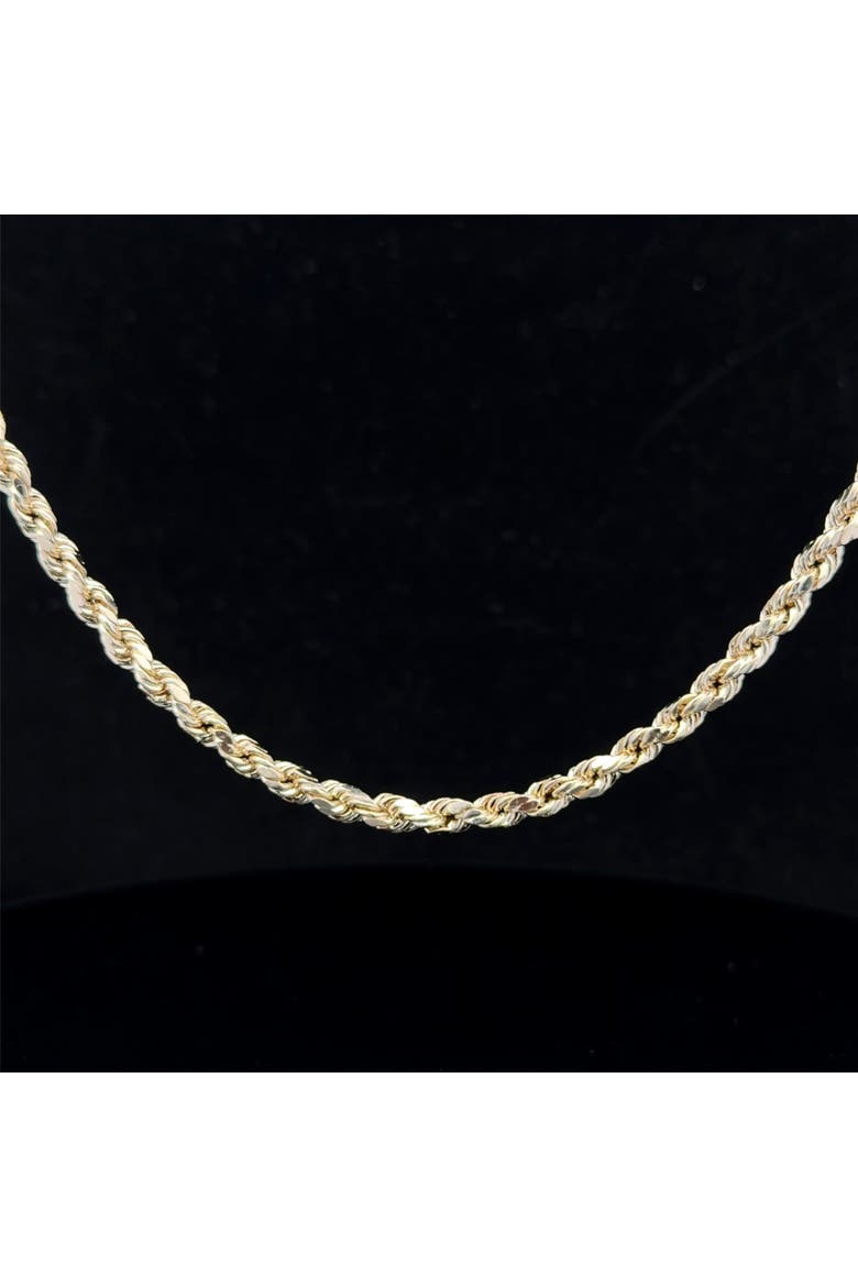 14K Diamond Cut Rope 4.3mm 24in 9g Chain Necklace, Alternate, color, Yellow Gold