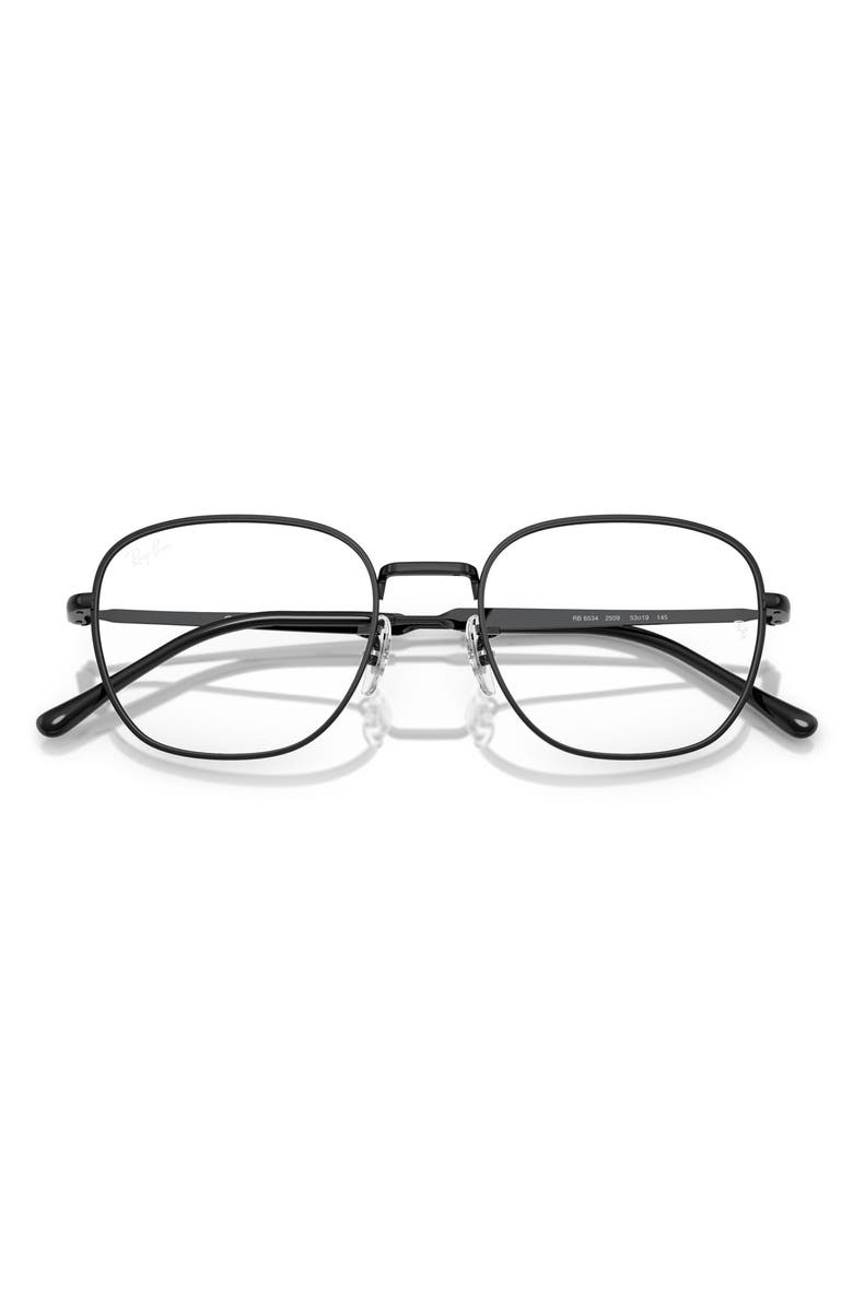 Ray-Ban 51mm Square Optical Glasses, Alternate, color, Black