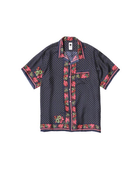 Short Sleeve Silk Scarf Shirt
