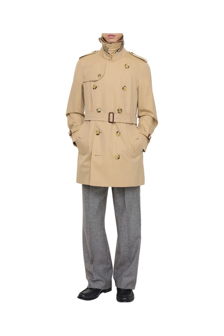 Short Kensington Heritage Trench Coat, Alternate, color, Honey beige