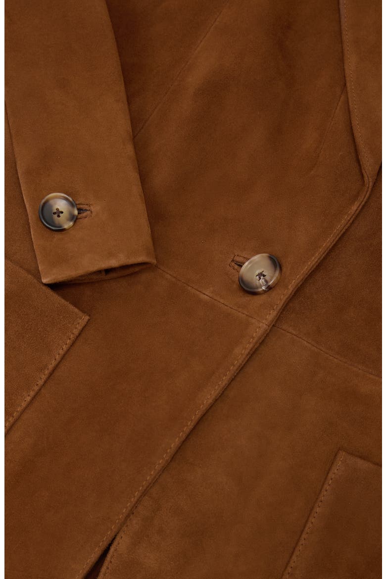 Cass Genuine Suede Blazer, Alternate, color, TAN BROWN