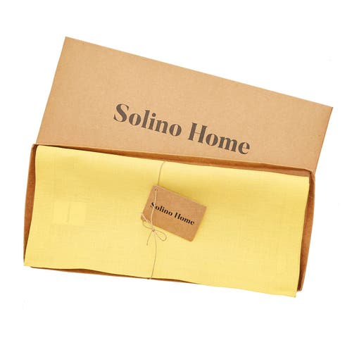 Solino Home Linen Table Runner In Yellow
