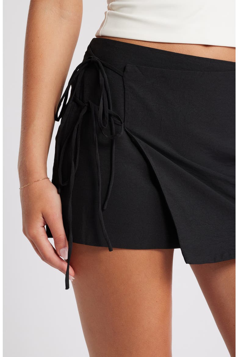 Wrap Miniskirt, Alternate, color, BLACK