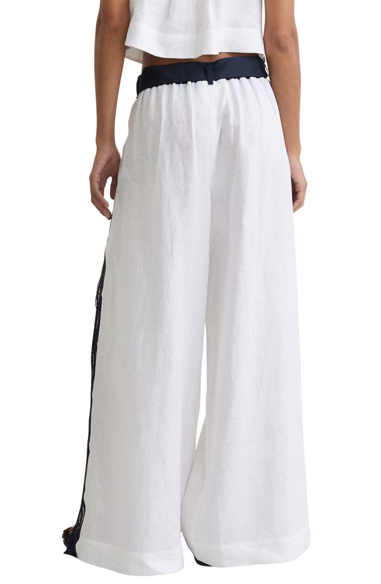 Reiss Farah Embroidered Linen Pants, Alternate, color, 
