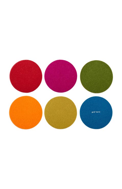 Bierfilzl Merino Wool Round Coaster Multi 6 Pack