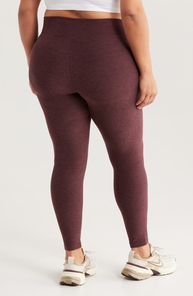 Zella Renew High Waist Leggings, Alternate, color, Burgundy Fudge Melange