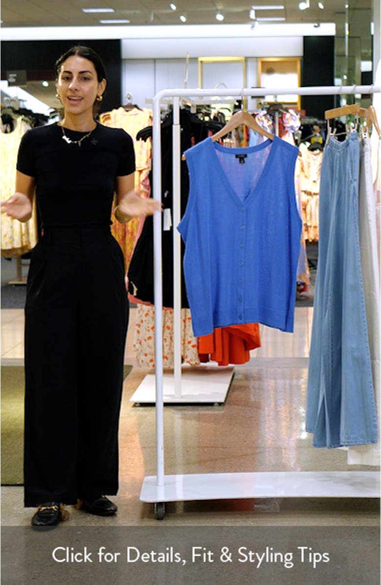 Sleeveless Button-Up Sweater, sales video thumbnail