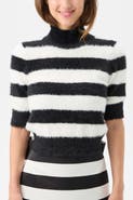Trina Turk Mali Mock Neck Fuzzy Sweater