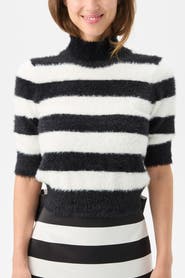Trina Turk Mali Mock Neck Fuzzy Sweater