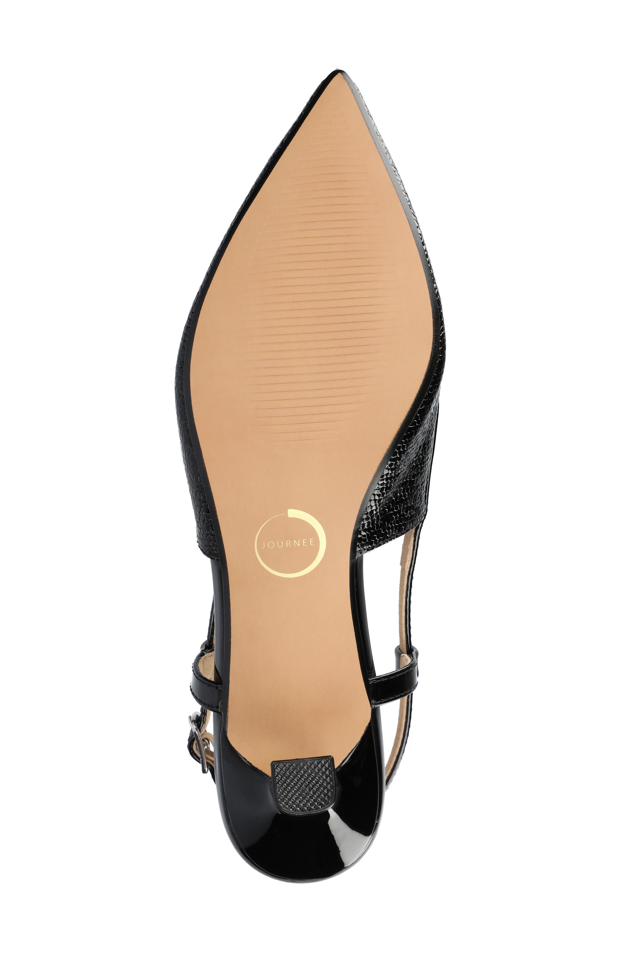 Journee Collection Padma Slingback Kitten Heel Pump - Wide Width Available, Alternate, color, Black Lizard