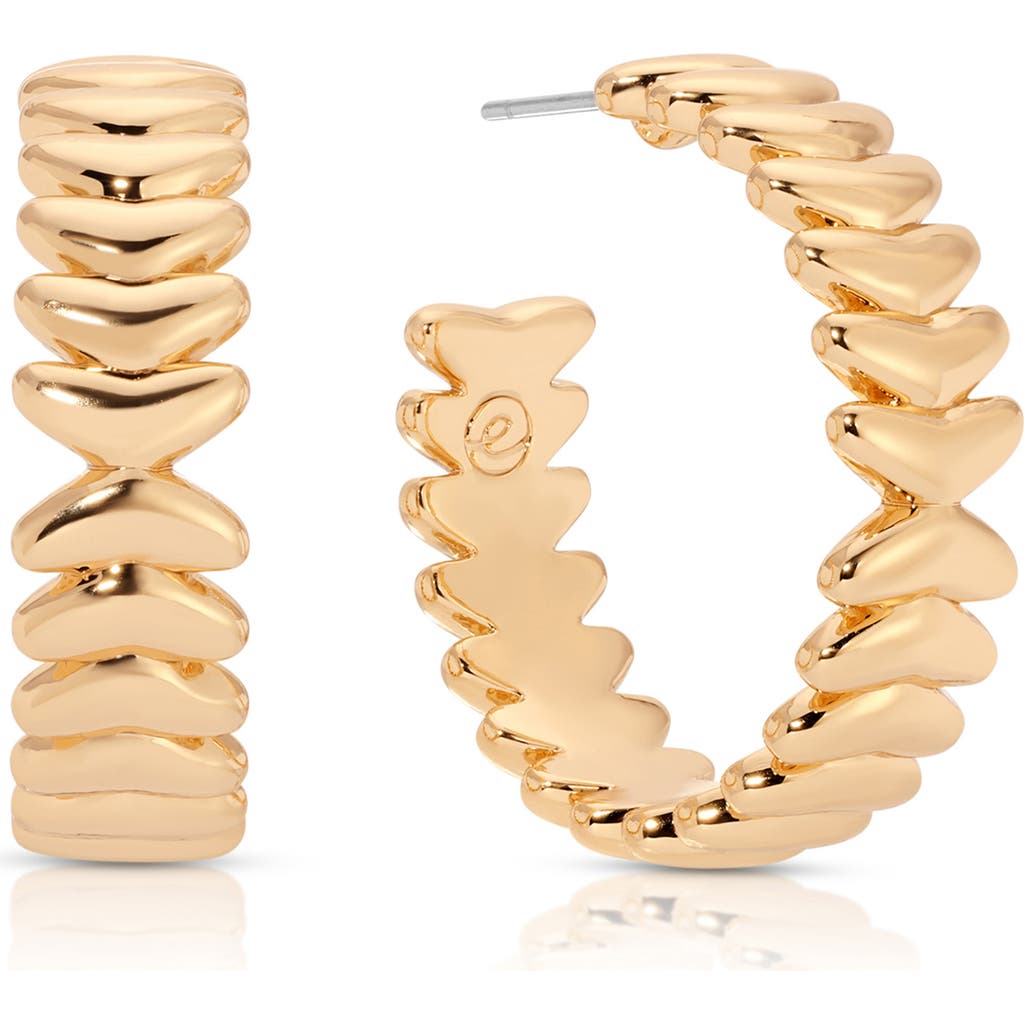 Ettika Metal Moderna Medium Half Hoop Earrings In Gold