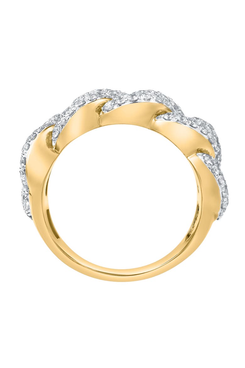 Auralink 2.35 Cts Natural Diamond Cuban Link 14K Gold Ring, Alternate, color, 14K Yellow Gold