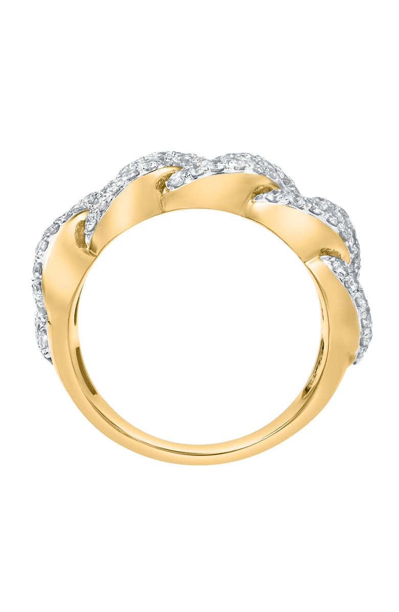 LuvMyJewelry Auralink 2.35 Cts Natural Diamond Cuban Link 14K Gold Ring, Alternate, color, 14K Yellow Gold