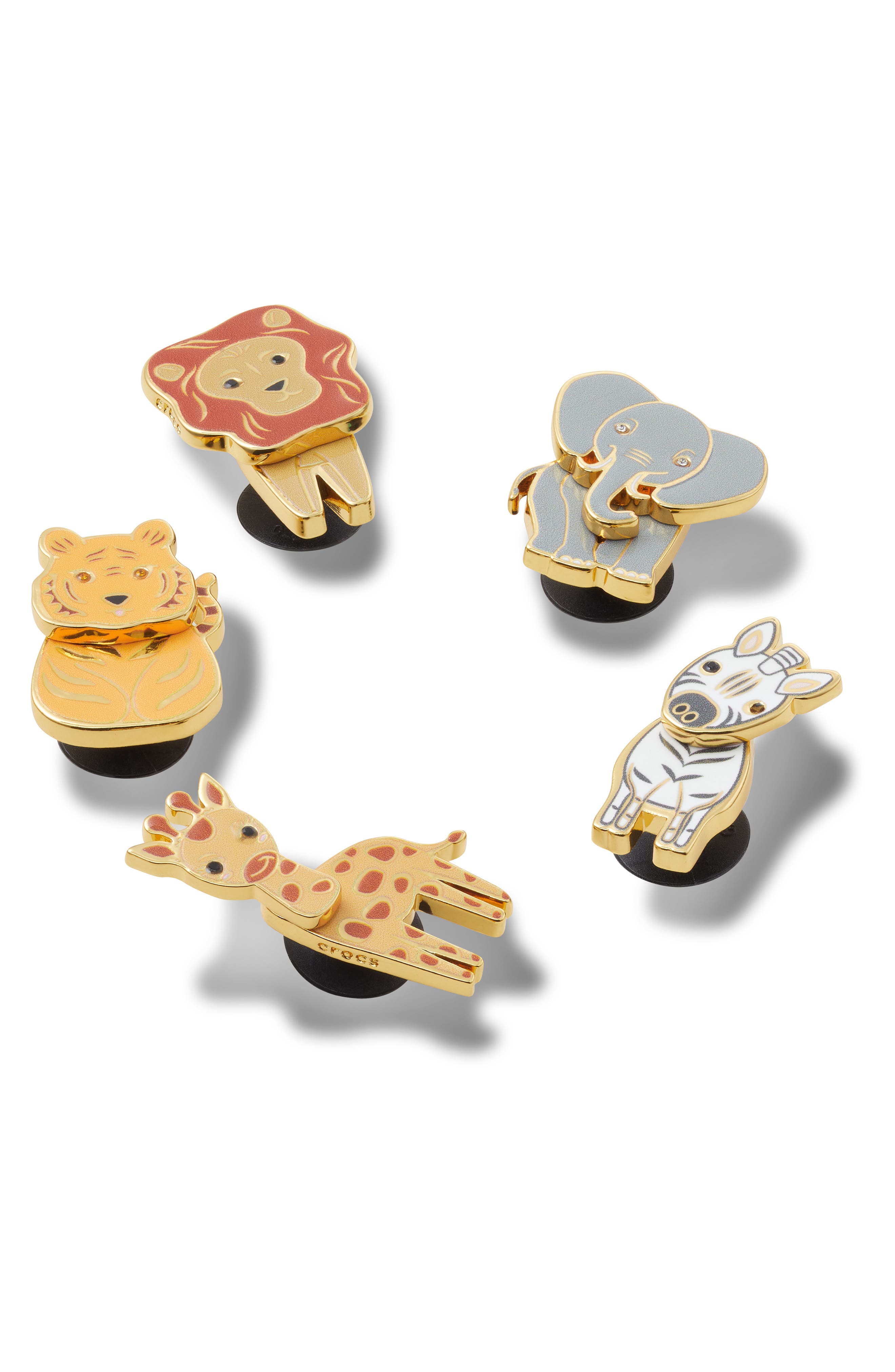 Kids' Assorted 5-Pack Enamel Safari CROCS Shoe Charms, Alternate, color, WHITE