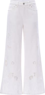 Bayeas Embroidered High Waist Wide Leg Jeans