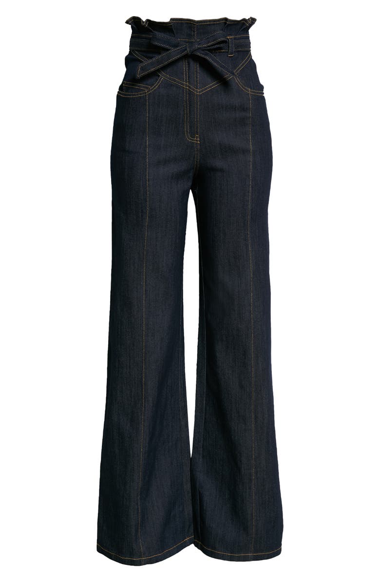 Cinq à Sept Wendy Paperbag Waist Wide Leg Jeans, Alternate, color,