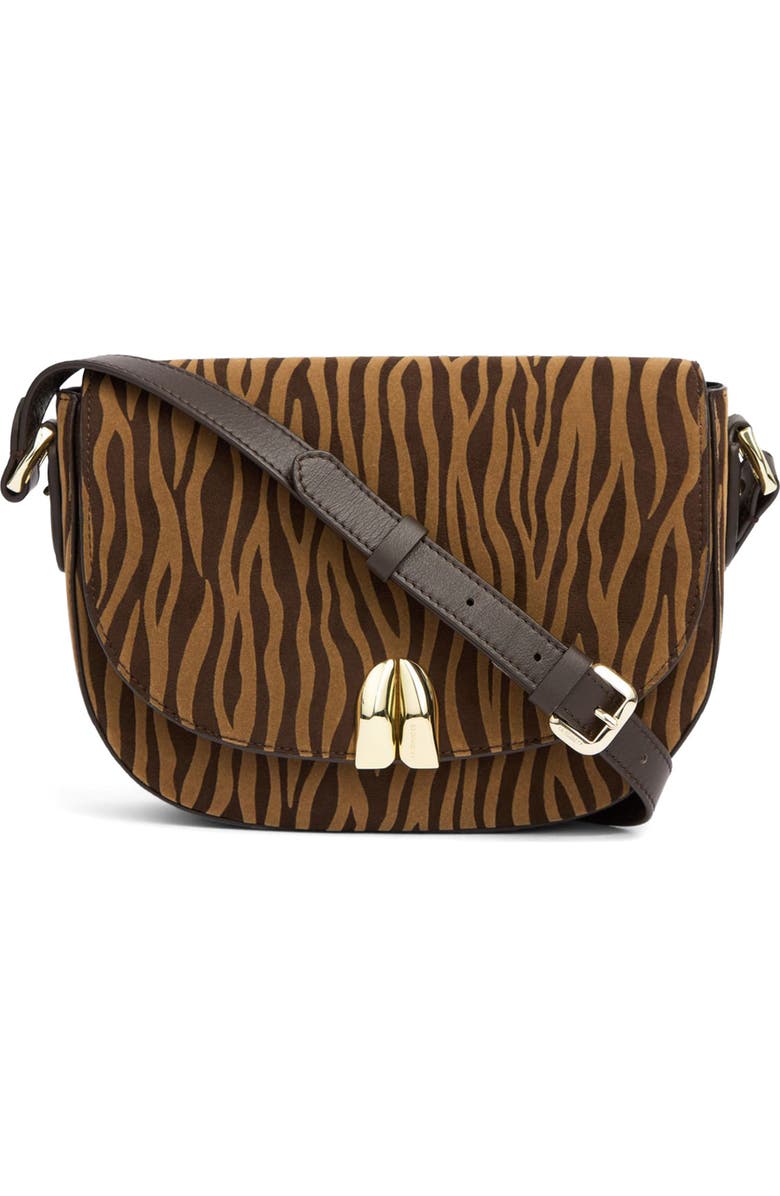 LK Bennett Jodie Oloid Zebra Print Crossbody Bag, Main, color, Zebra