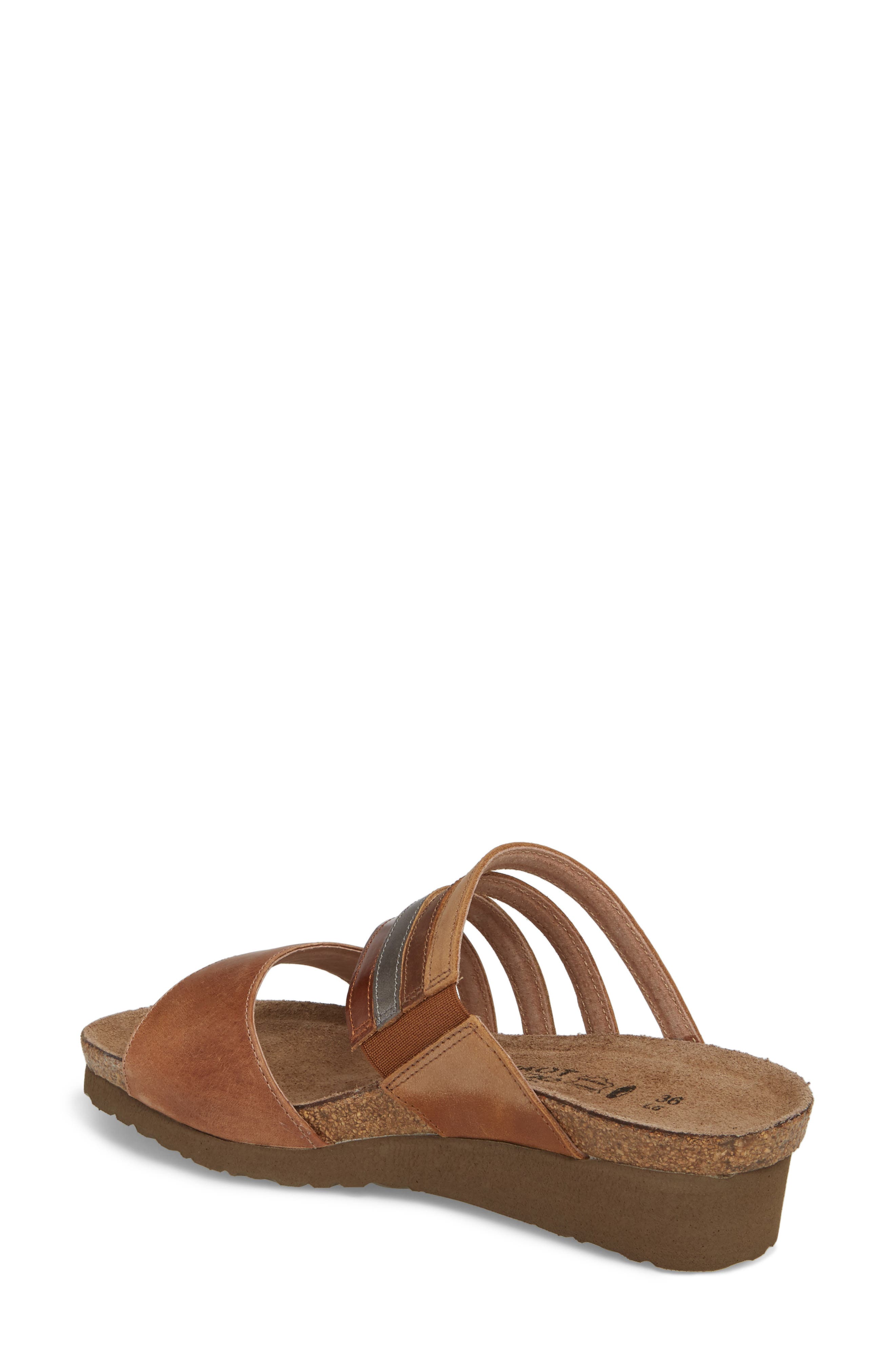 Peyton Slide Sandal, Alternate, color, LATTE BROWN LEATHER
