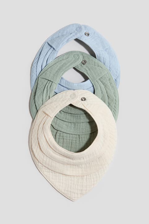 3-pack cotton muslin bibs
