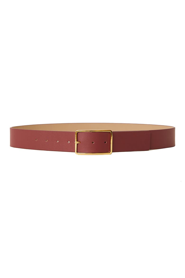 Milla Leather Belt, Main, color, MAROON GOLD