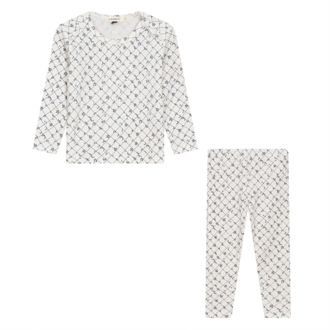 Printed Ribbed 2 Piece Long Sleeve Top and Pants Set (Toddler, Little Kid & Big Kid)