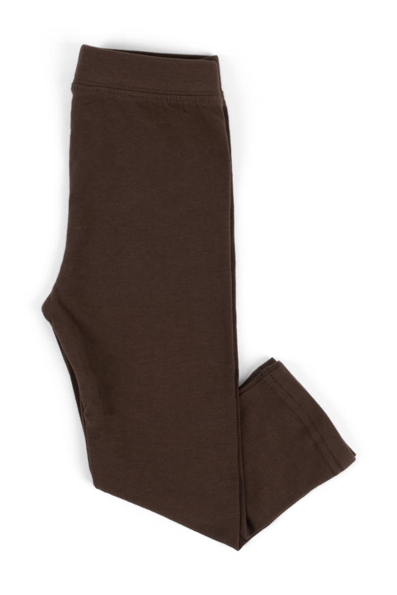 Girls Cotton Leggings, Solid Colors, Alternate, color, BROWN