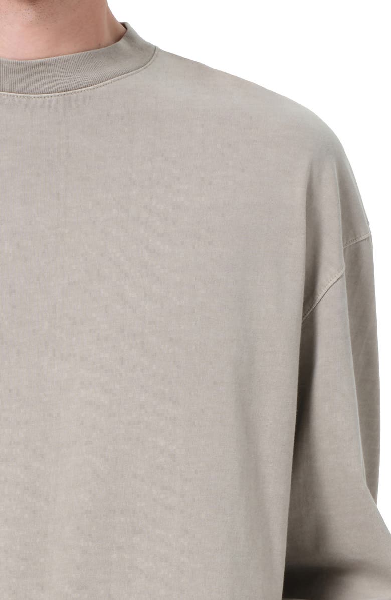 AGOLDE Asha Long Sleeve Cotton T-Shirt, Alternate, color, Wicker Medium Dark Grey