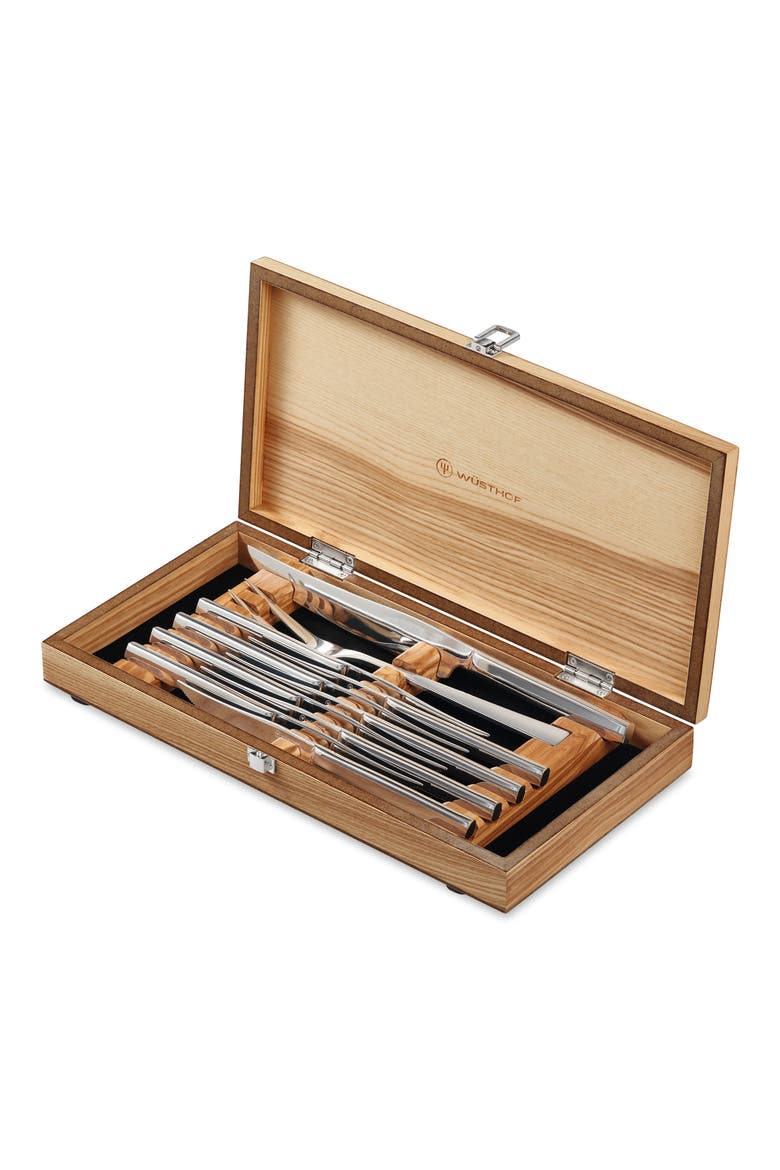 10-Piece Stainless Mignon Steak & Carving Set, Main, color, BLACK