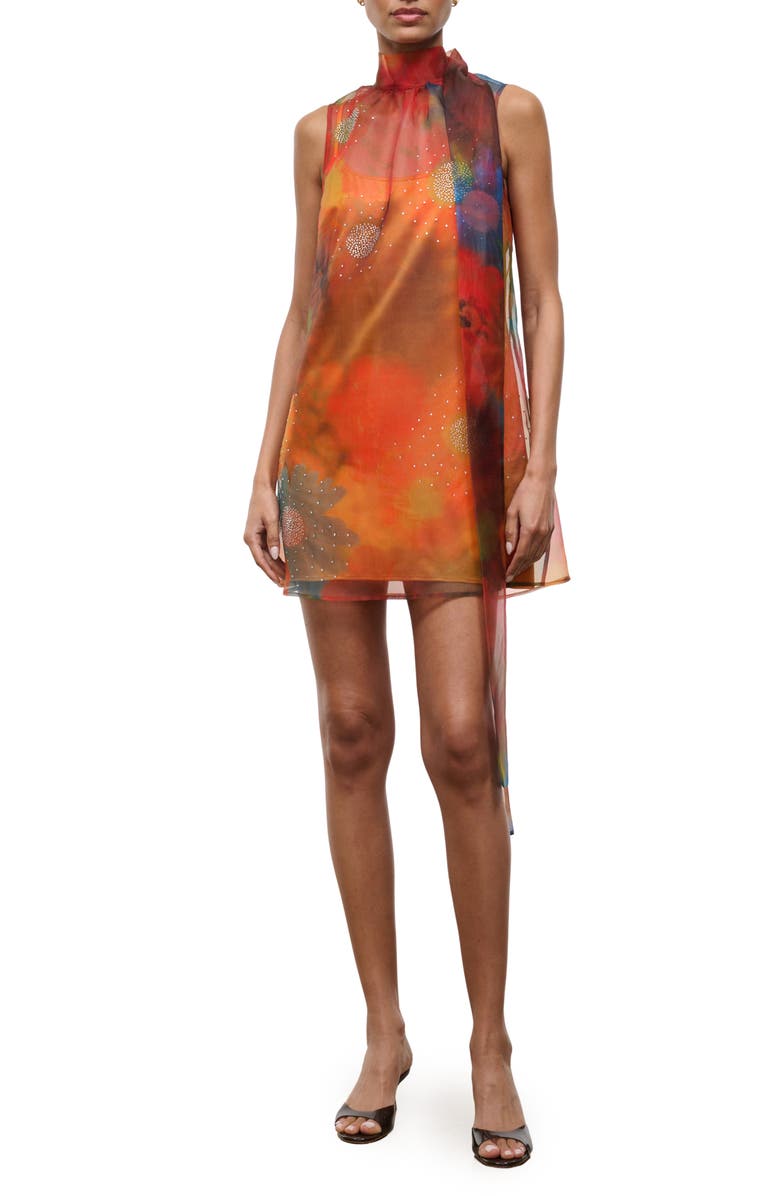STAUD Albee Bead Detail Minidress, Main, color, Superbloom