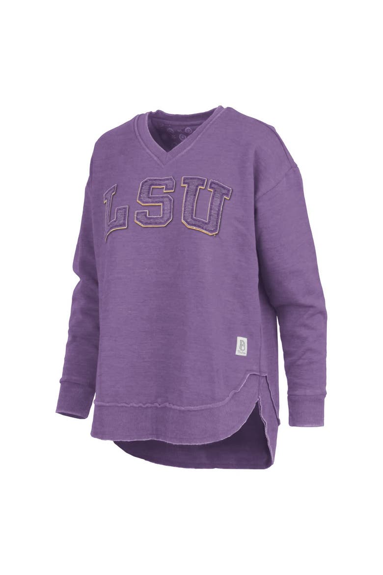 Women's Pressbox Purple LSU Tigers Westin Poncho V-Neck Pullover Sweatshirt, Alternate, color, Purple