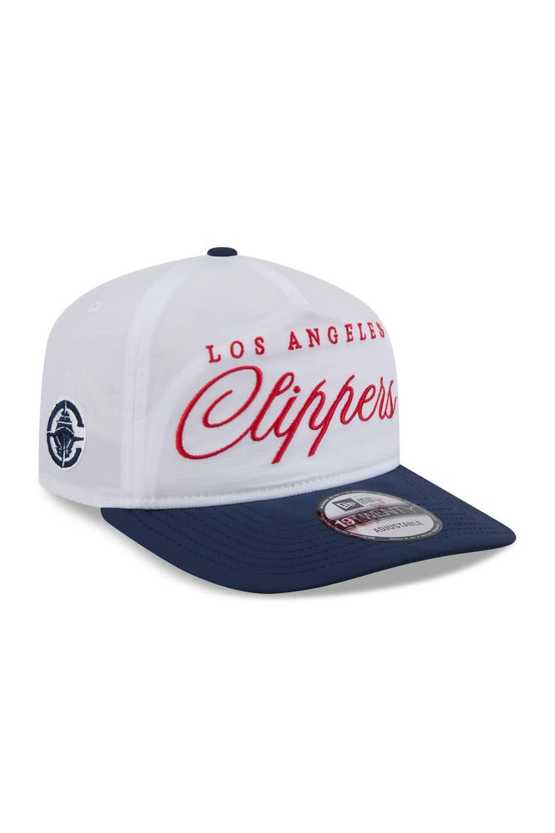 Men's New Era White/Navy LA Clippers 2025 NBA Draft On-Stage Nylon 19TWENTY Adjustable Hat, Main, color, White