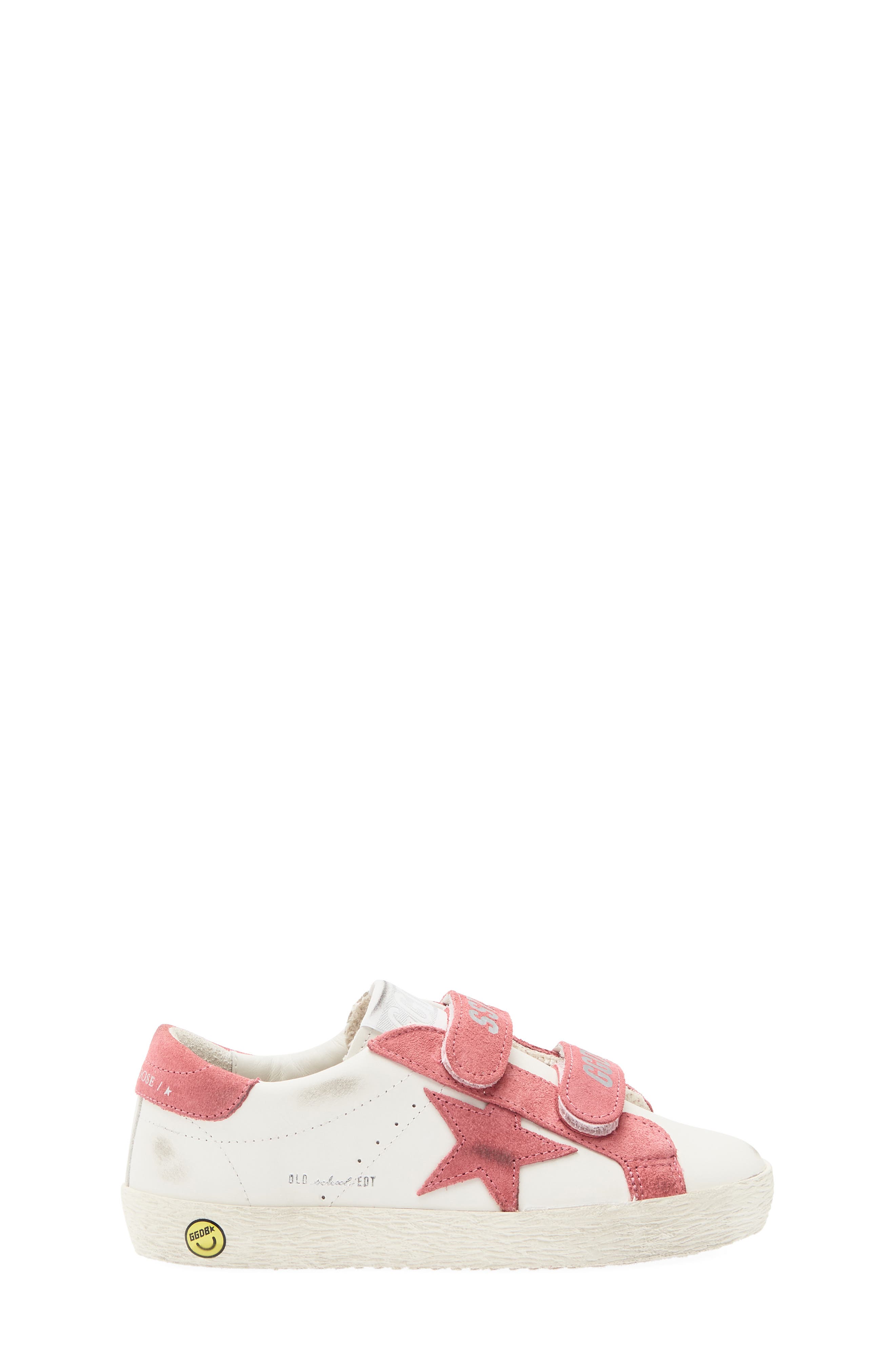 Kids' Old School Sneaker, Alternate, color, MILK/ HOT PINK