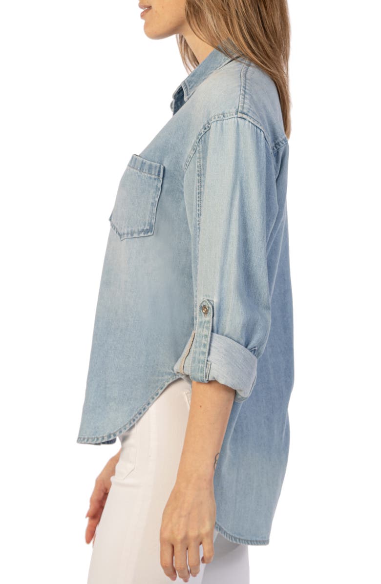 KUT from the Kloth Cotton & Linen Button-Up Shirt, Alternate, color, 