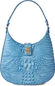 Brahmin Fallon Croc Embossed Leather Shoulder Bag
