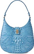 Brahmin Fallon Croc Embossed Leather Shoulder Bag
