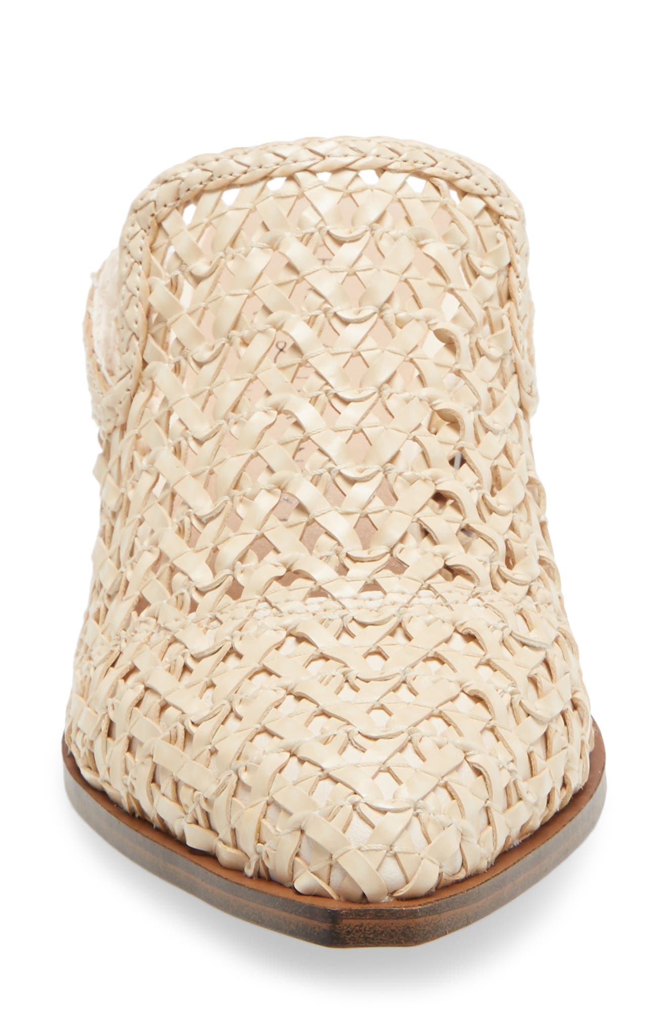 Mayflower Woven Mule, Alternate, color, ECRU FAUX LEATHER