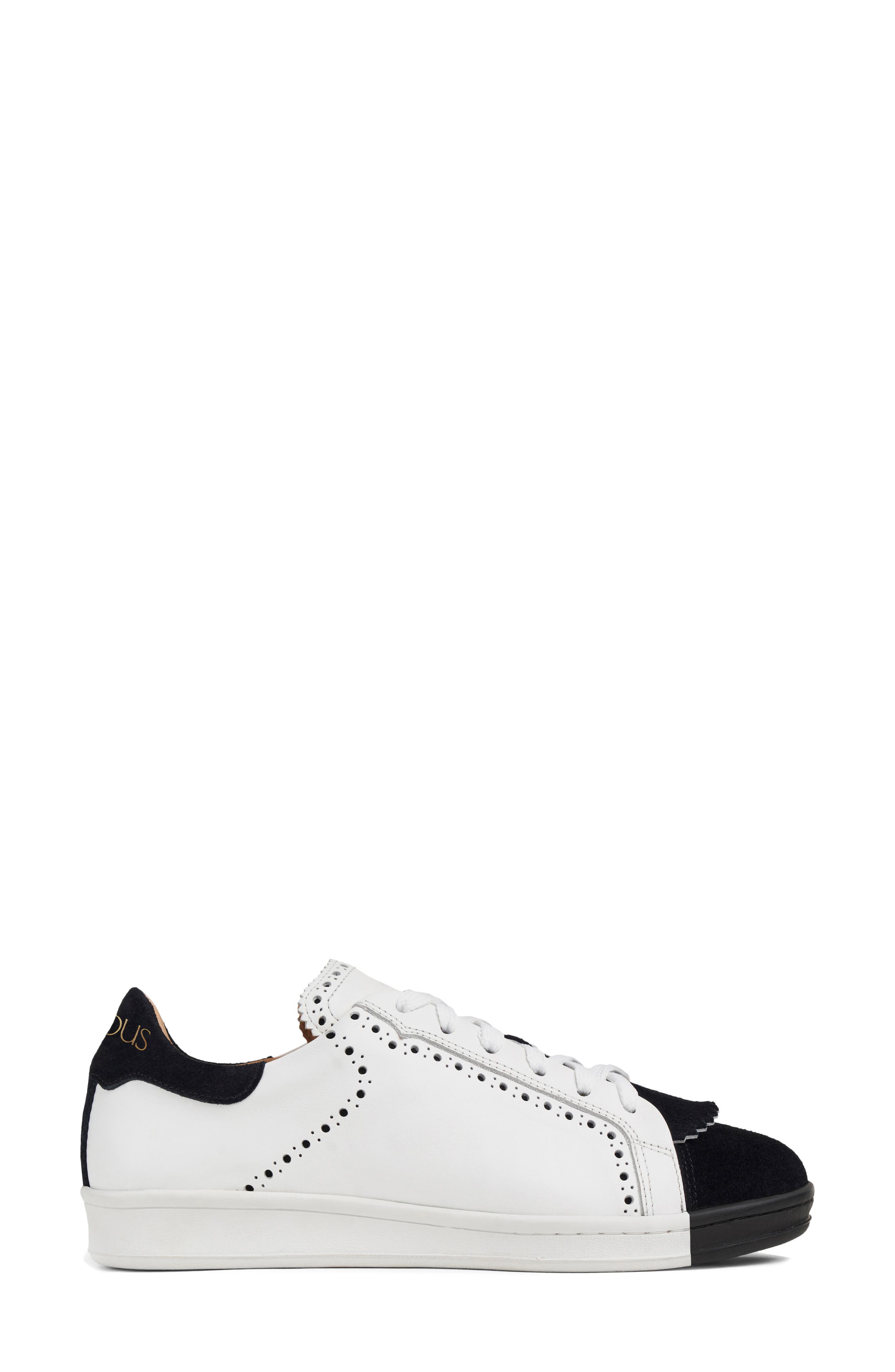 Elliot Leather Sneaker, Alternate, color, BLACK
