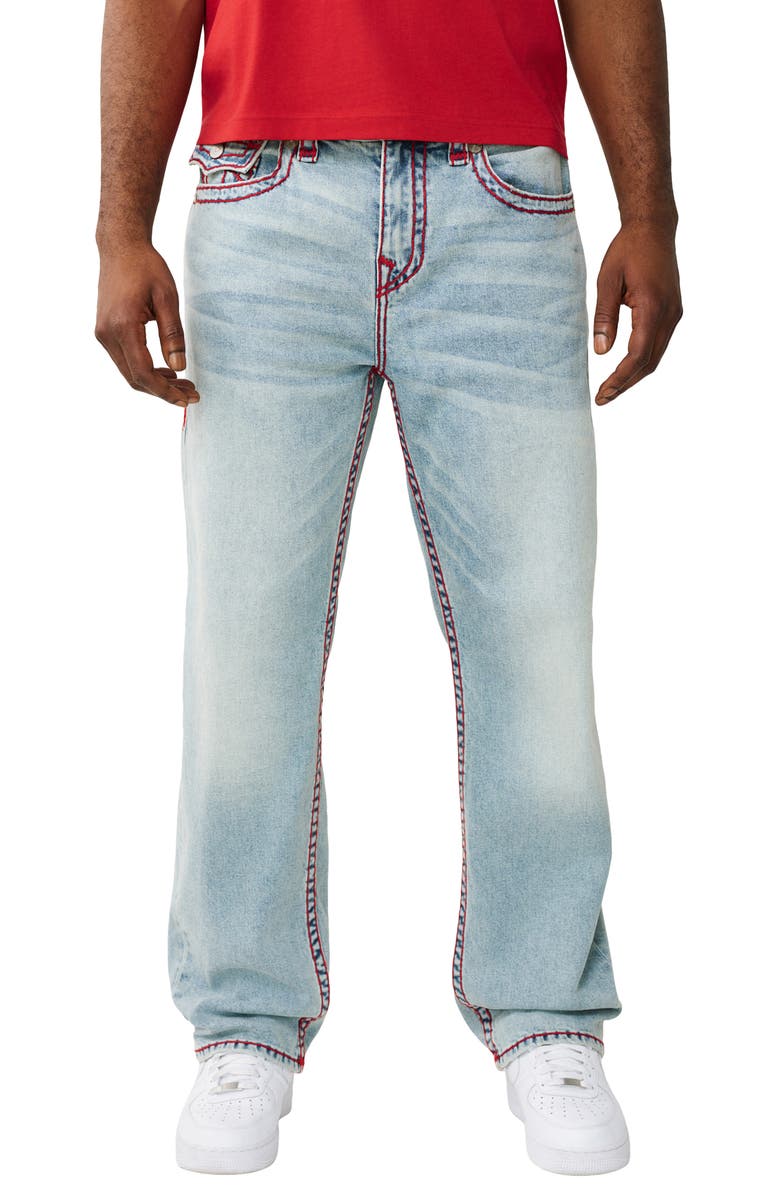 True Religion Bobby Super-T Flap Baggy Jeans, Main, color, Playmaker Faded Indigo Lt Wash